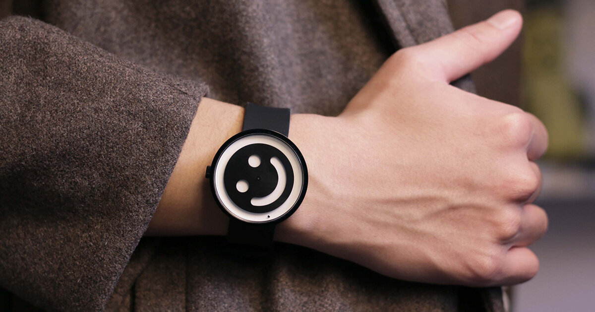 stuart semple creates a watch that smiles at you instead of telling the time