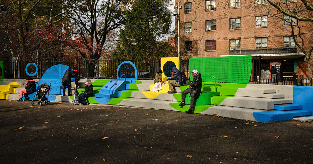 the urban conga revitalizes common corner playscape in bronx, NYC