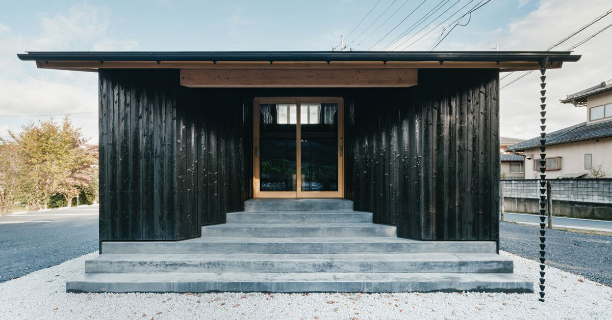 charred cedar facade enfolds kiln-inspired sauna in japan