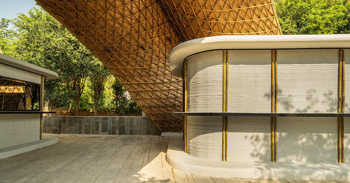 3D printed kitchens and bamboo gridshell form lyth design's food street in india