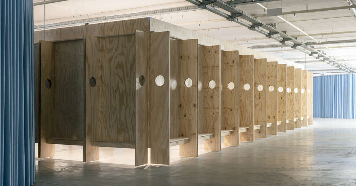 BUREAU assembles fragments of iconic institutions into scenography for garagem sul, lisbon