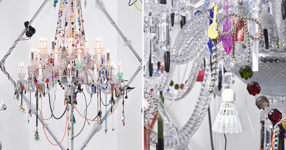 harry nuriev swaps crystal for everyday objects in baccarat's chandelier, rethinking value