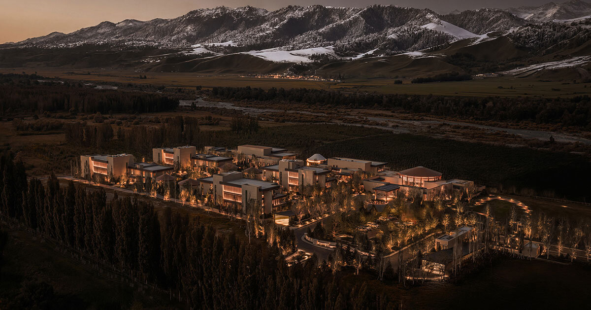 hotel by ccd reinterprets nomadic cultural patterns through dispersed brick volumes in china