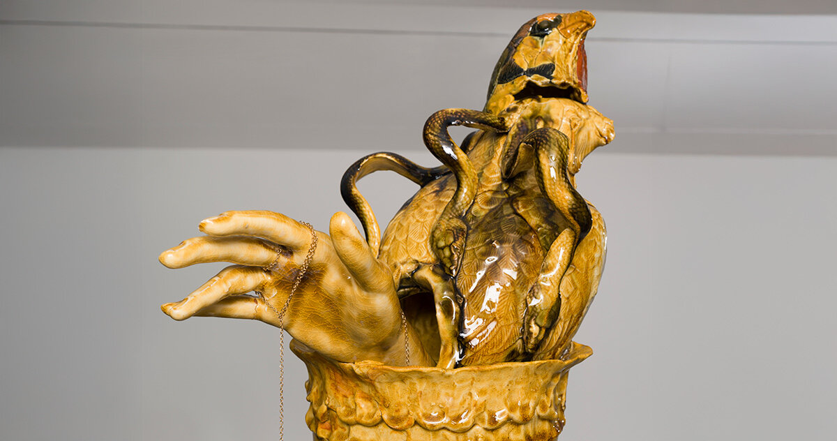 hotel roma: nicole cherubini exhibits surrealist ceramic sculptures at friedman benda