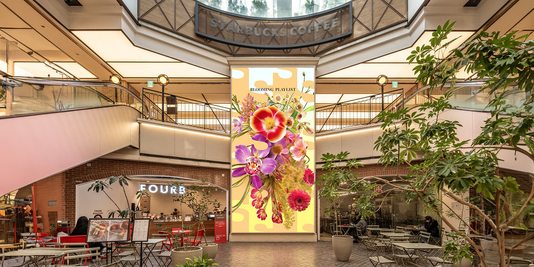 AI-driven floral graphics visualize seasonal retail campaign for south korean department store