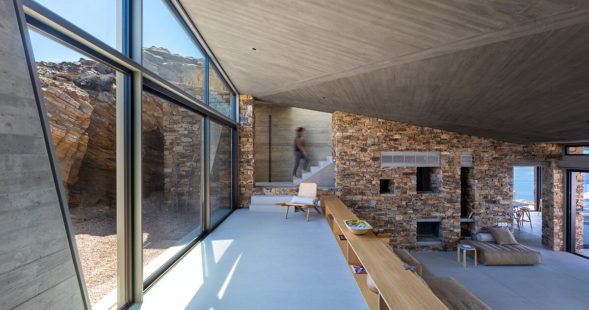 biris-tsiraki architects sculpts greek summerhouse like an ancient ruin on antiparos