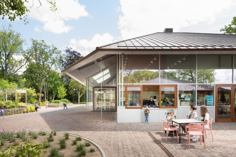 children help redesign rotterdam playground with large playnet and all-blue adventure scape