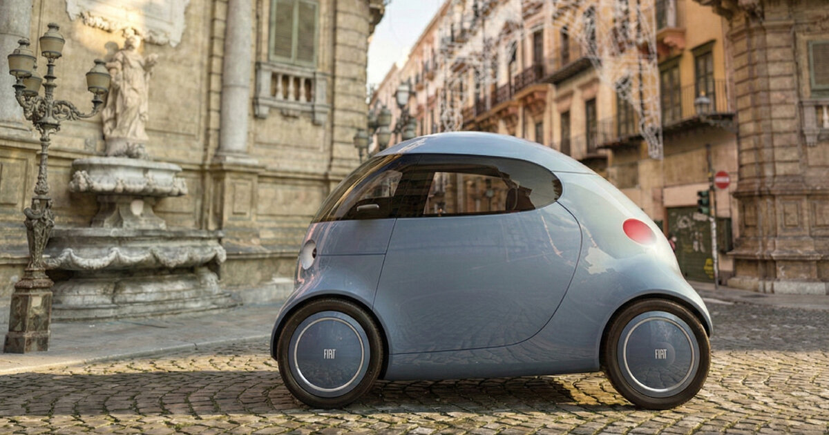 extra small fiat topolino can convert into coupe, roadster or roofless mini electric car