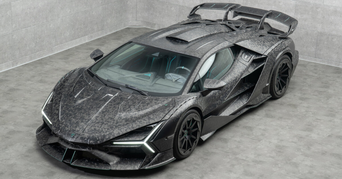 lamborghini-based mansory car is made of baked carbon fiber