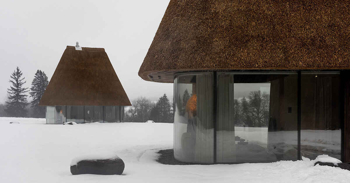 oversized reed roofs reinterpret the ukrainian mazanka in YOD group’s guesthouses