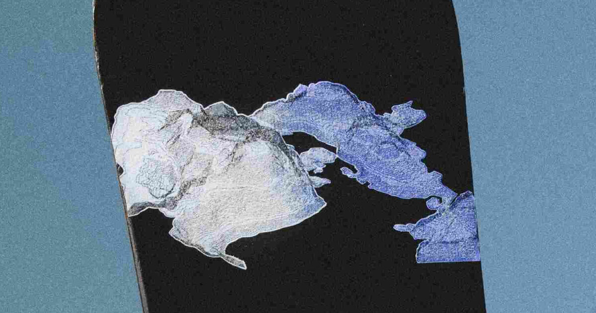 stickers with seeds regenerate snow in mountain areas as the board glides through