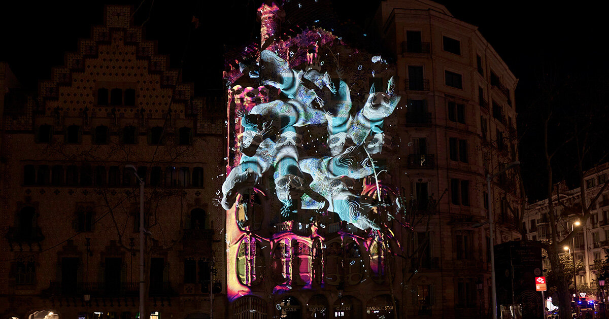 united visual artists animates gaudí’s casa batlló facade through embodied motion