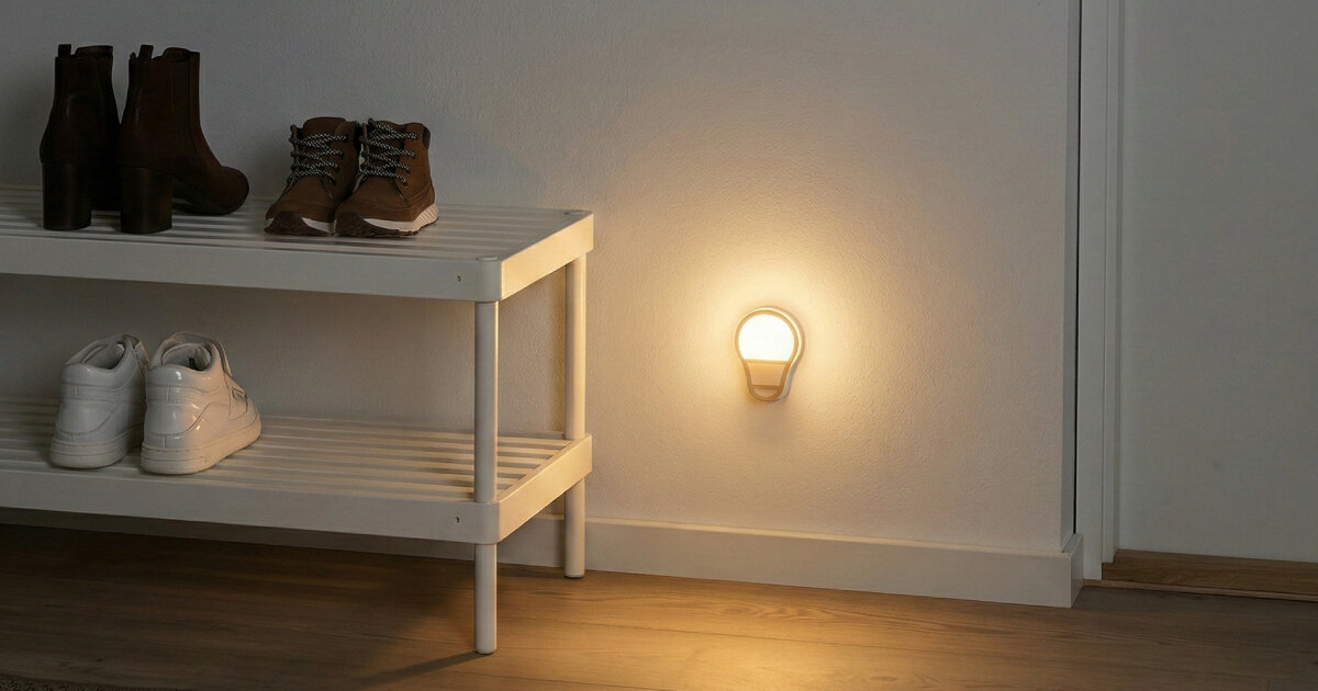 motion-activated IKEA nightlight sticks to any surface and glows without plugging in