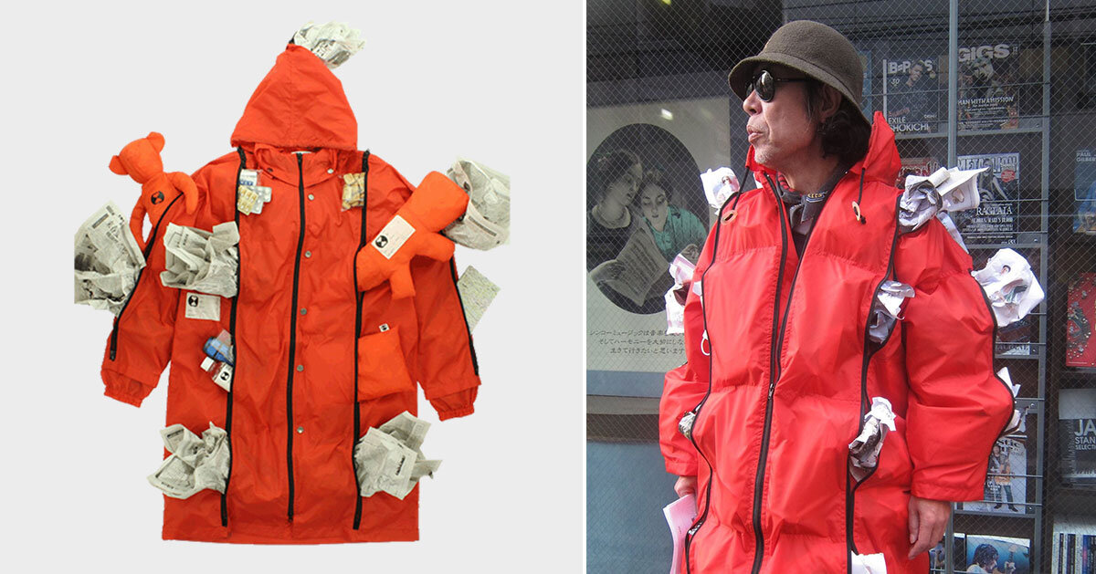 kosuke tsumura's 44-pocket parka explores survival through wearable space