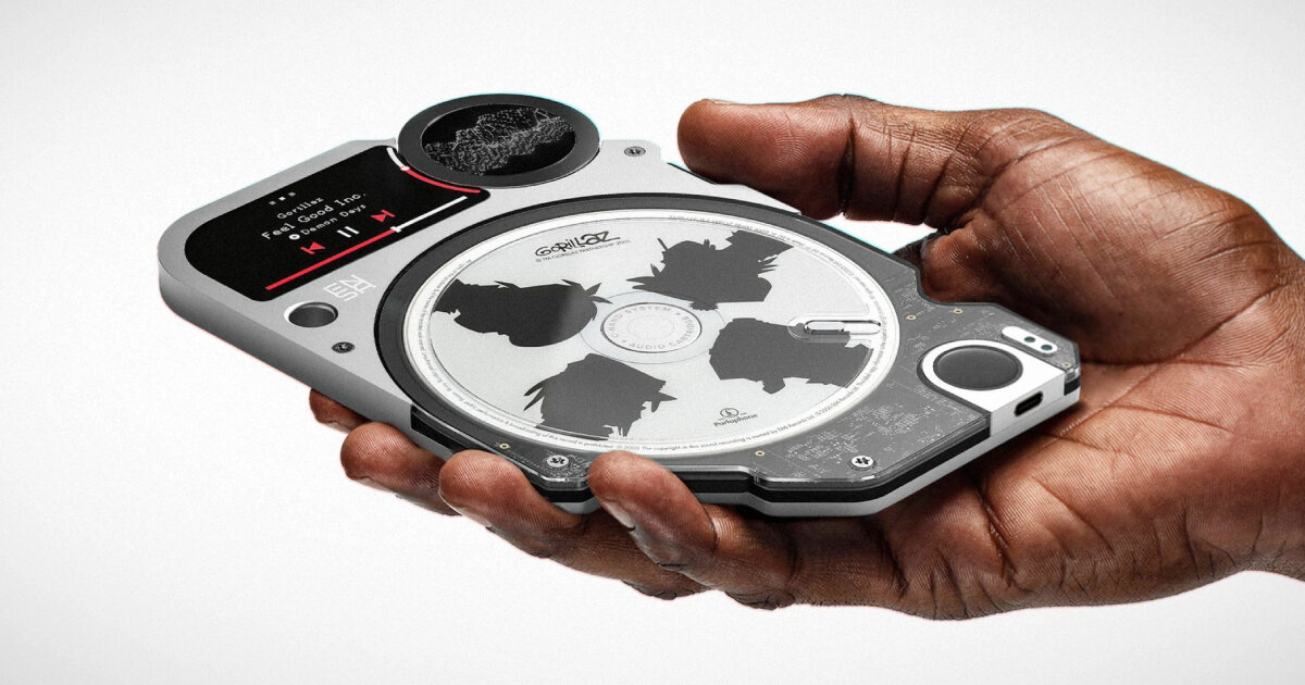 modern audio player restores the physical form of music using disc-shaped cartridges