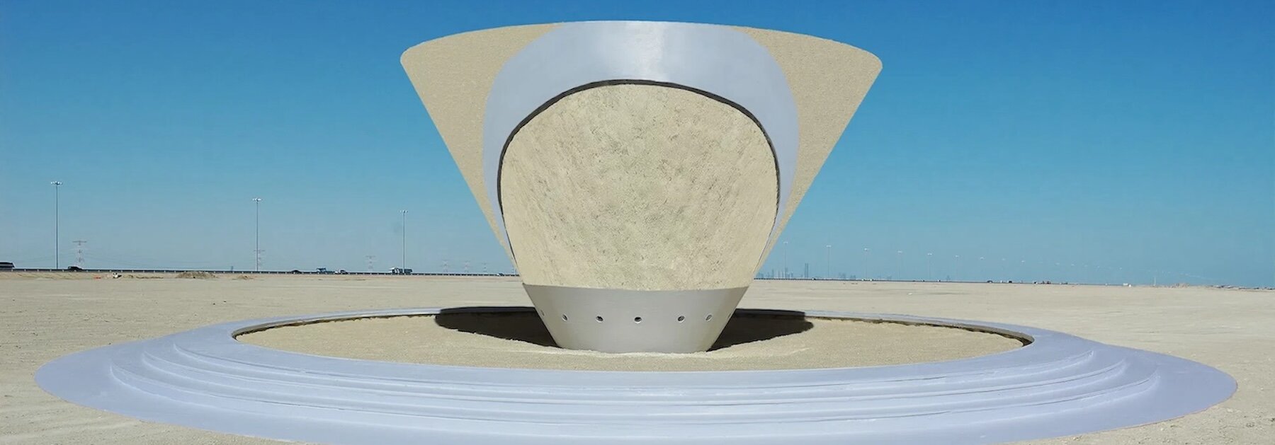 playful interactive cone installation reflects viewers' sand art back to them