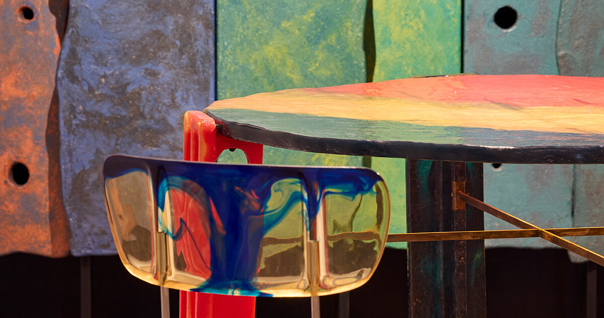 gaetano pesce’s radical vision for colorful offices on view in paris