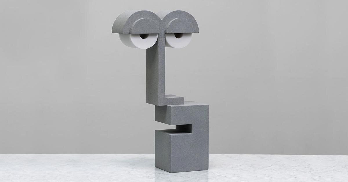YAWN concrete nightlight sculpts a playful face-like expression