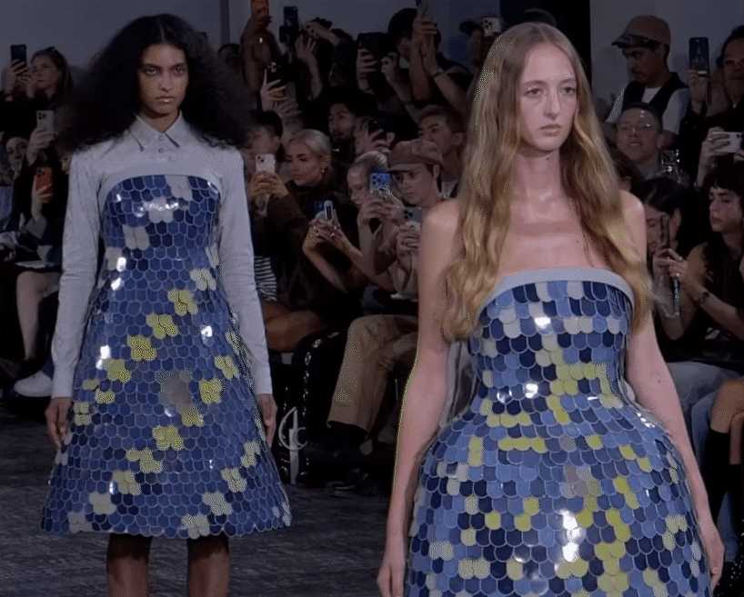 anrealage wraps dresses in up to 2,000 e-ink panels for color-changing ‘skin’