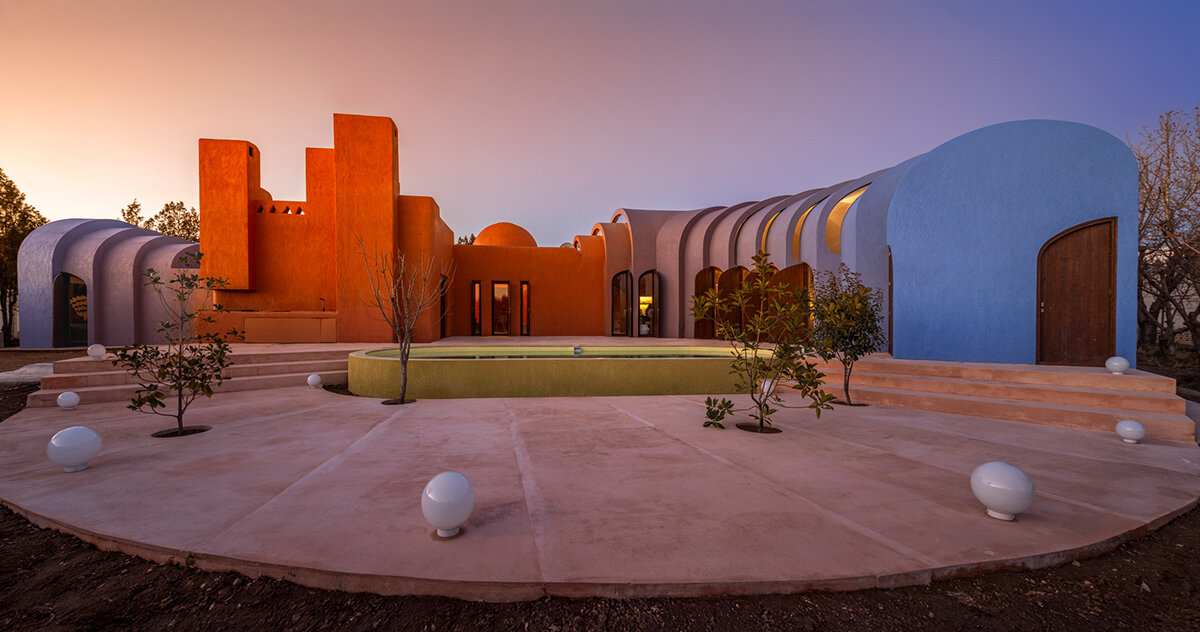 ZAV architects sends colorful vaulted rooms through iranian orchard