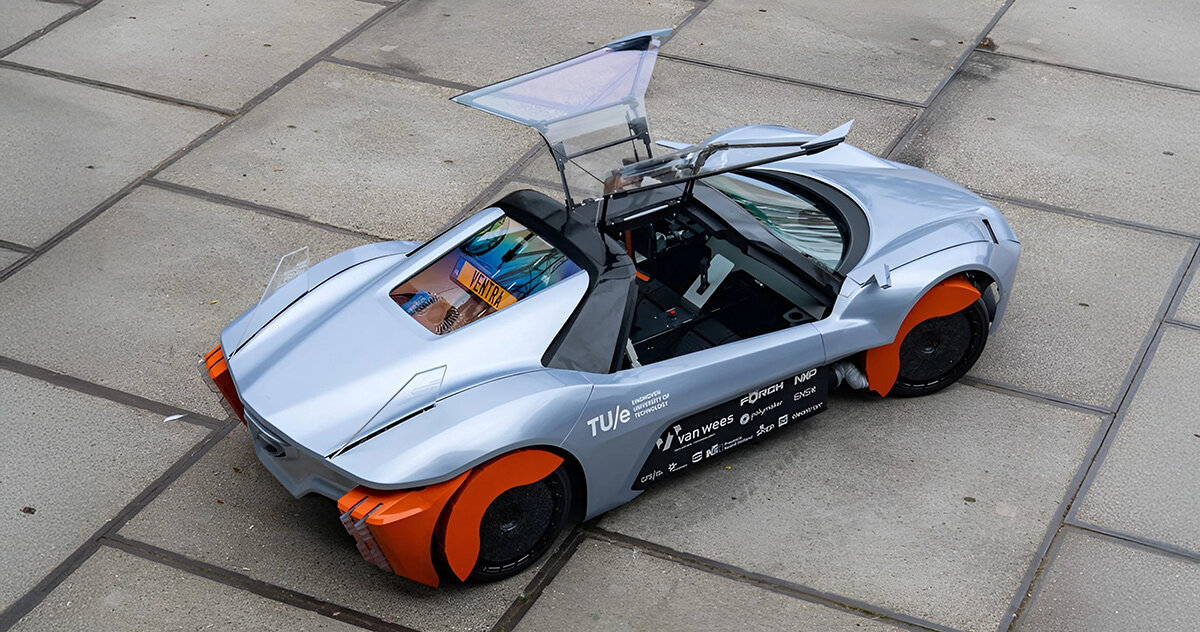 TU/ecomotive’s VENTRA electric car concept captures tire dust while driving