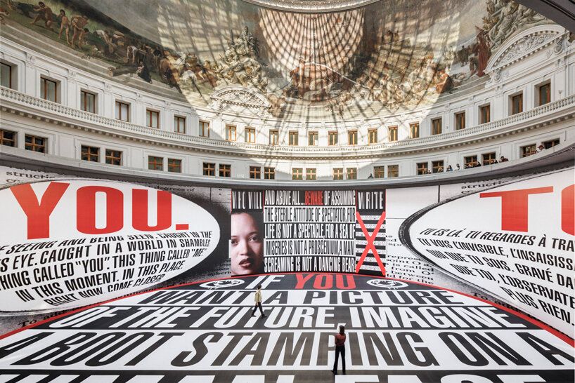 barbara kruger wraps tadao ando’s rotunda in monumental texts