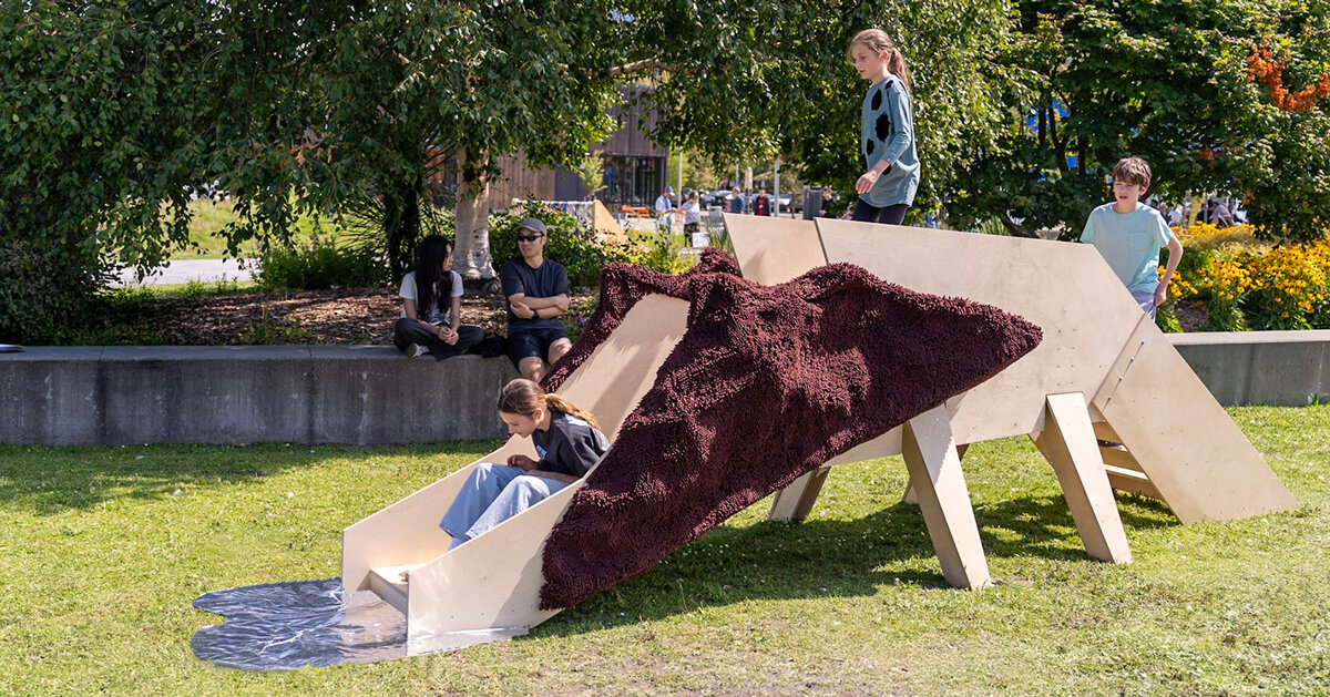plywood horse doubles turn monument into public playground