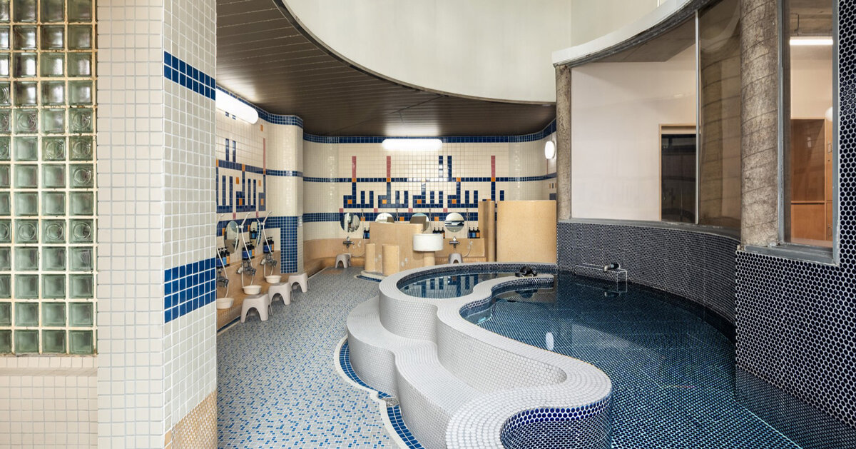 renewed 1983 bathhouse in japan preserves tilework and curved interiors