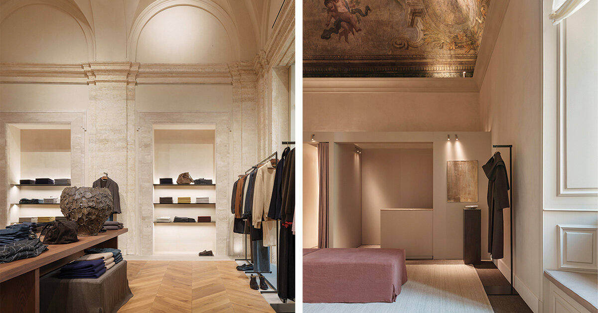 massimo dutti reincarnates 16th-century palace as rome flagship store