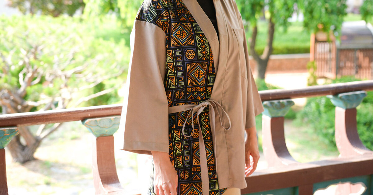 moyo shirt jacket weaves korean hanbok silhouette with east african kitenge textile