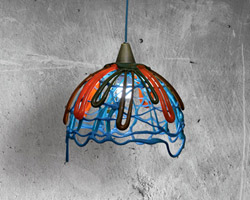 frozenplastic studio: recycled plastic amorph lamp