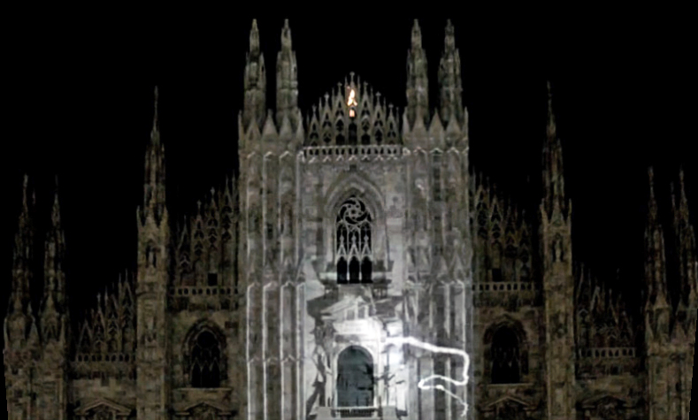 video mapping at the duomo in milan
