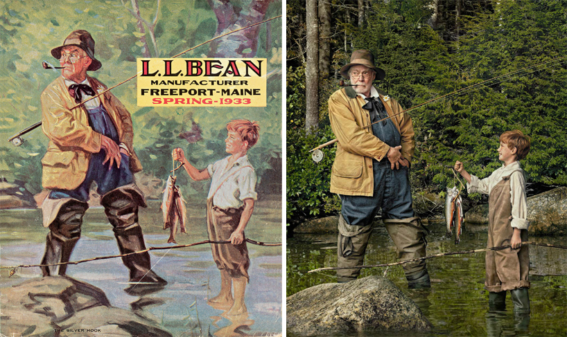 LL bean recreates vintage catalog covers as photos