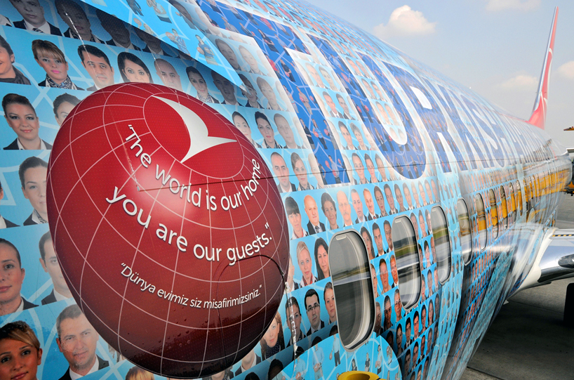 turkish airline plane features the portraits of 17,000 employees