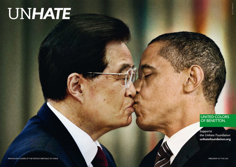 benetton unhate campaign features kissing world leaders