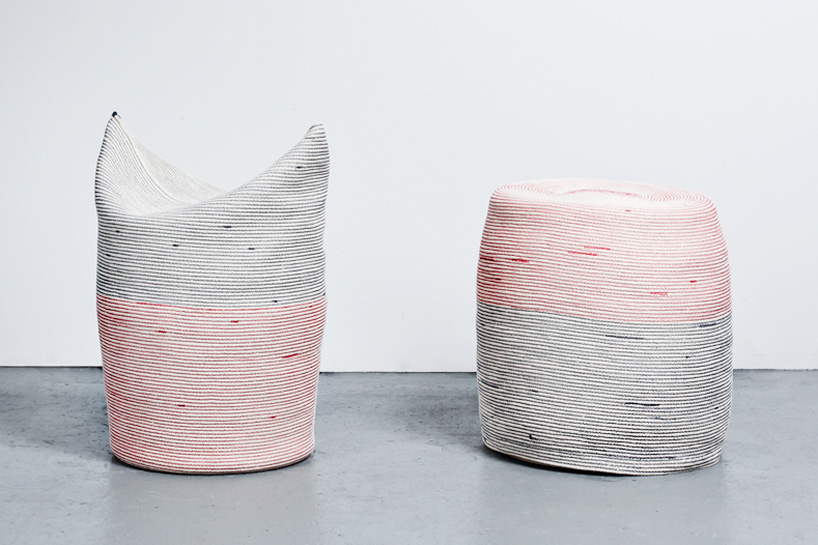 doug johnston: coiled and stitched rope stools