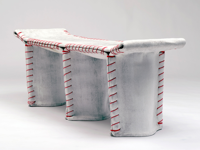 florian schmid: stitching concrete   chair + bench