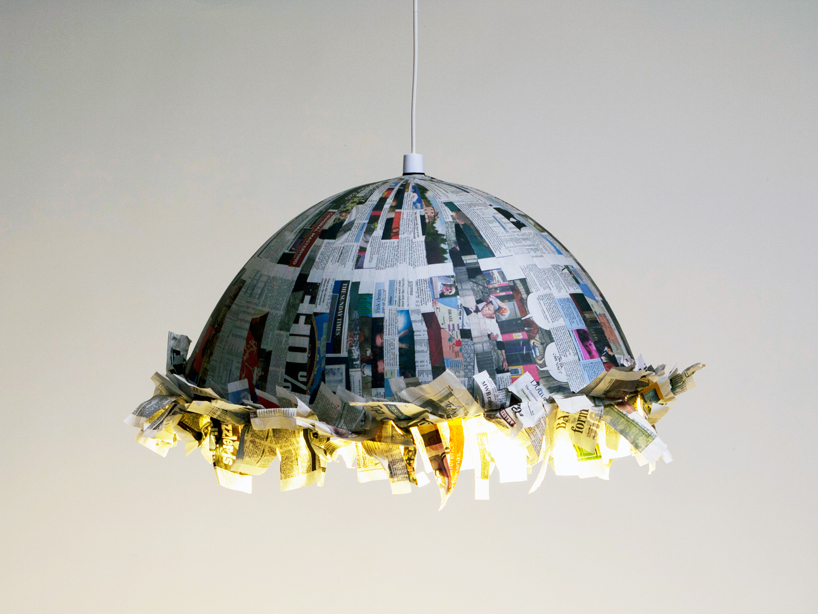 recycled newspaper + sock furniture by jay watson