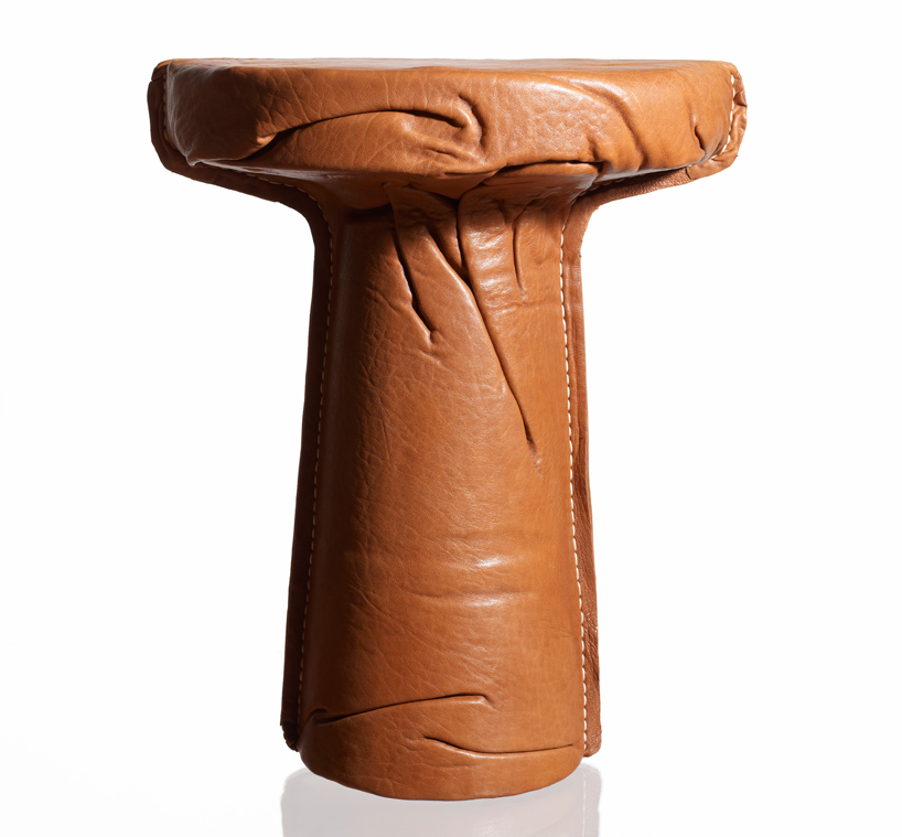 nicolas le moigne: leather slip stool