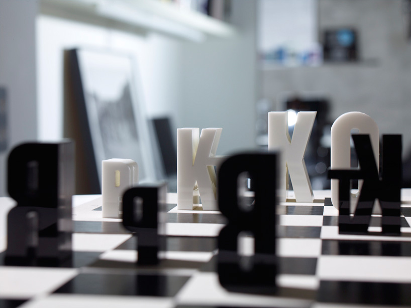 hat trick design: typographic chess set