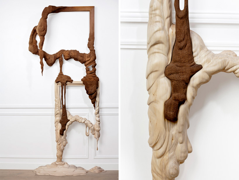 bonsoir paris: melting wooden sculptures