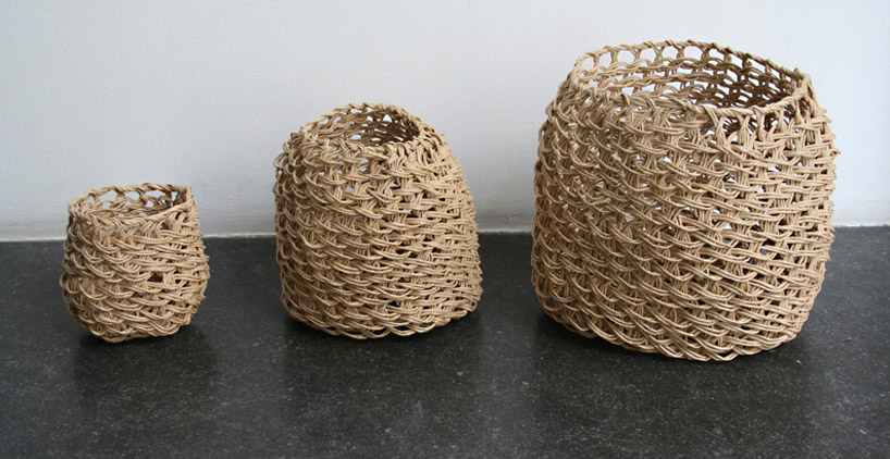 recycled paper macrame by corinne muller and piotr oleszkowicz