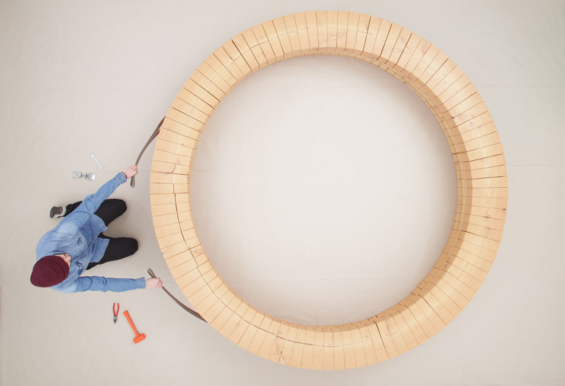 chris kabel: wood ring bench