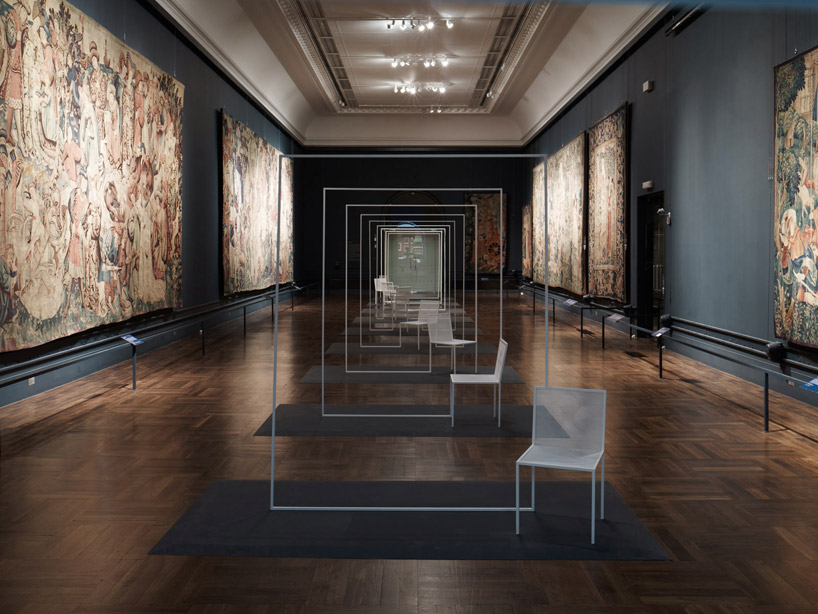 nendo: mimicry chair installation at london V&A museum