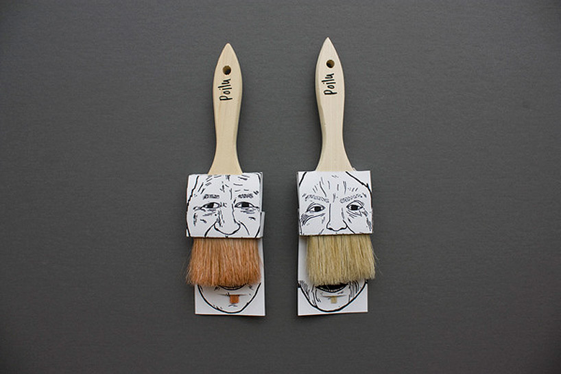 moustache paintbrush packaging by simon laliberté