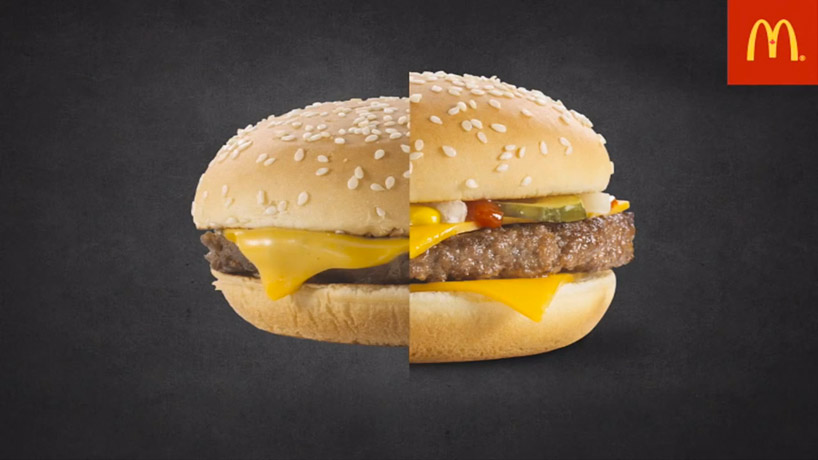 mcdonald's photo advertising vs. real burgers