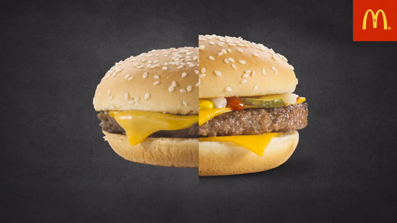 mcdonald's photo advertising vs. real burgers