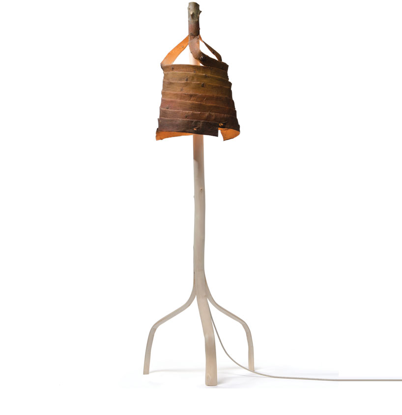 floris wubben: stripped branch lamp