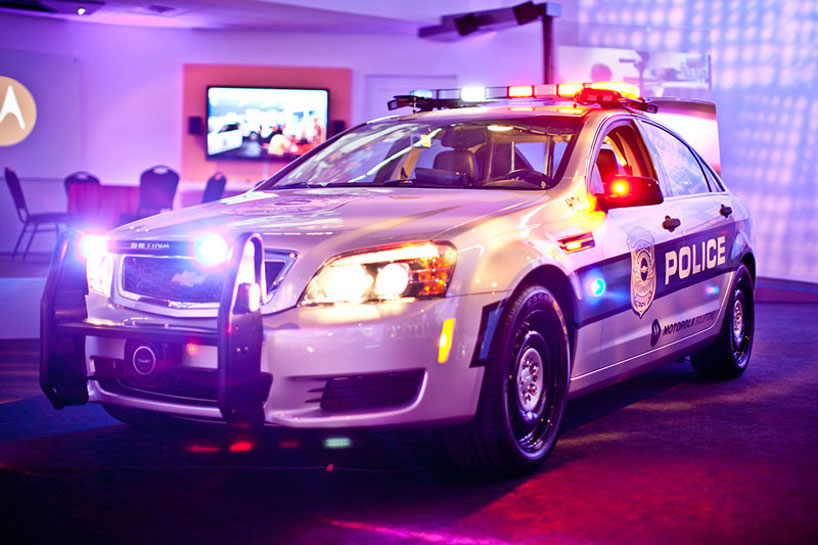 motorola equipped officer patrol vehicle