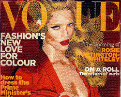 inge jacobsen: cross stitched vogue covers